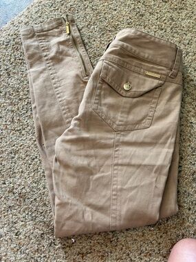 Neutral Tan Utility Pants with Patch Pocket